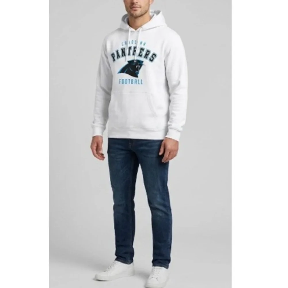 NFL Unisex Carolina Panthers‎ Starter White Logo Pullover Hoodie Size M NWT